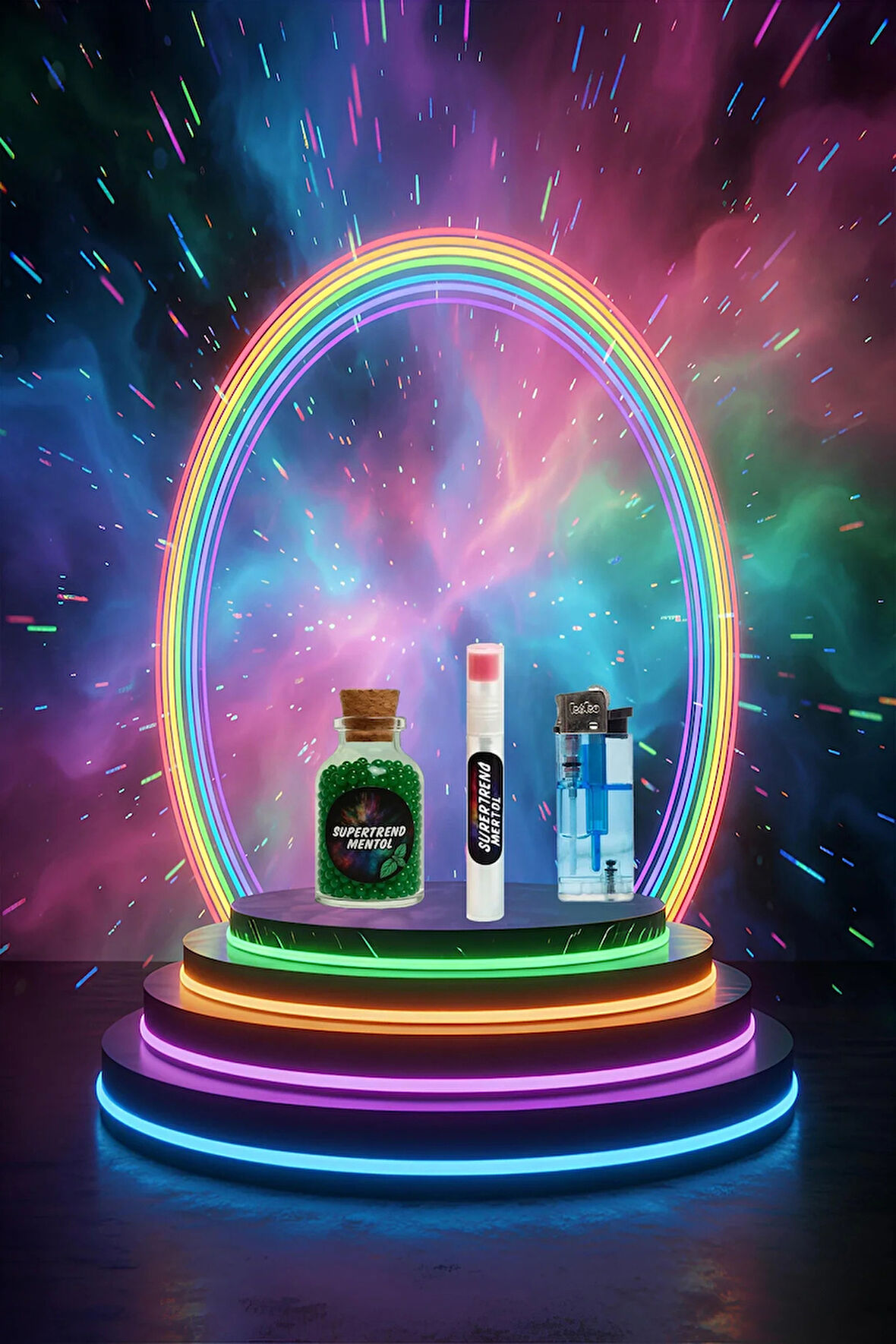 Mentol Topu 1000 Adet Yeşil Mentol 1 Adet Apliaktör ve Çakmak Hediye