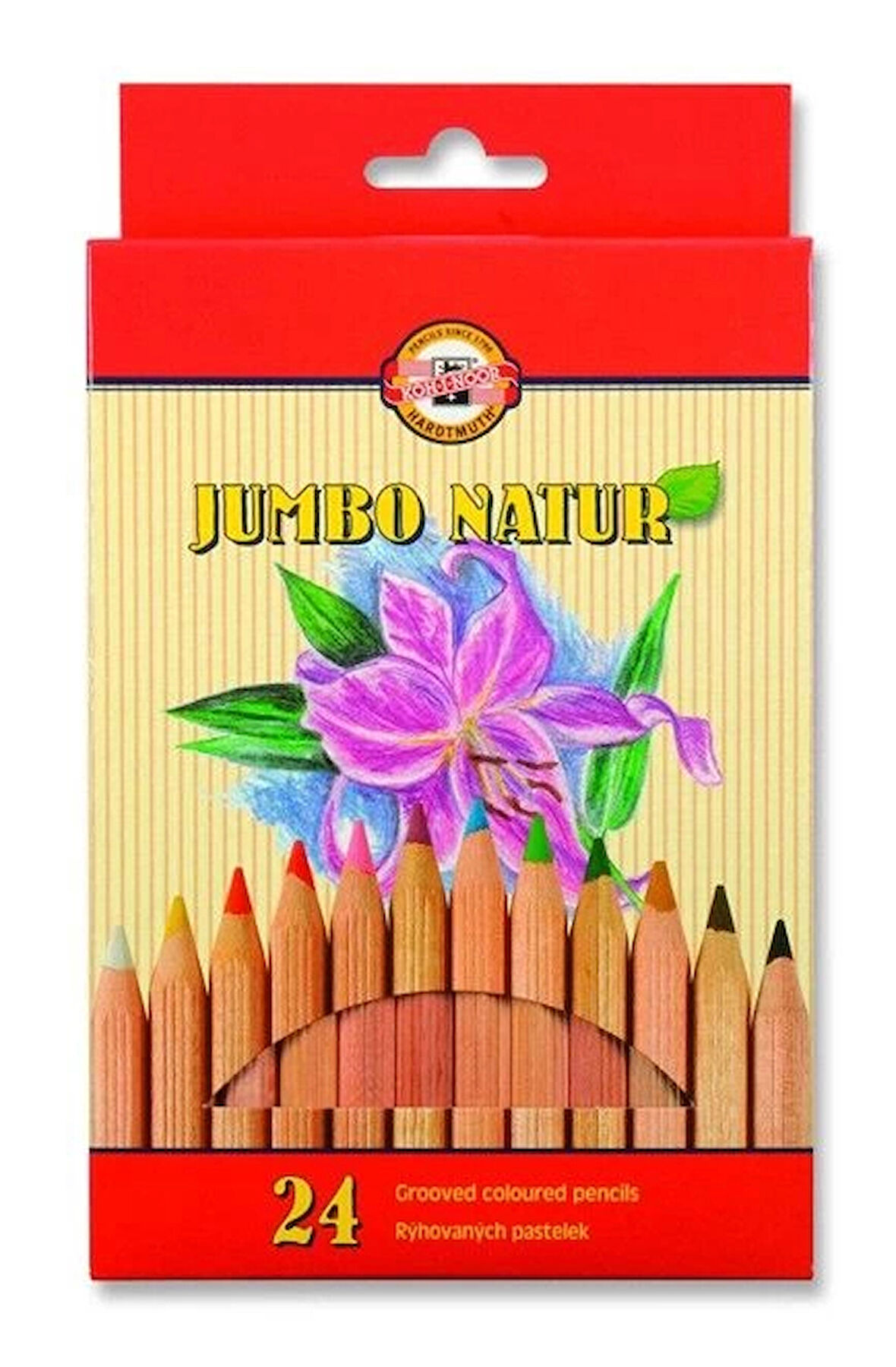 Supertrend Jumbo Naturel Kalın Kuru Boya Kalemi Seti 24 Renk