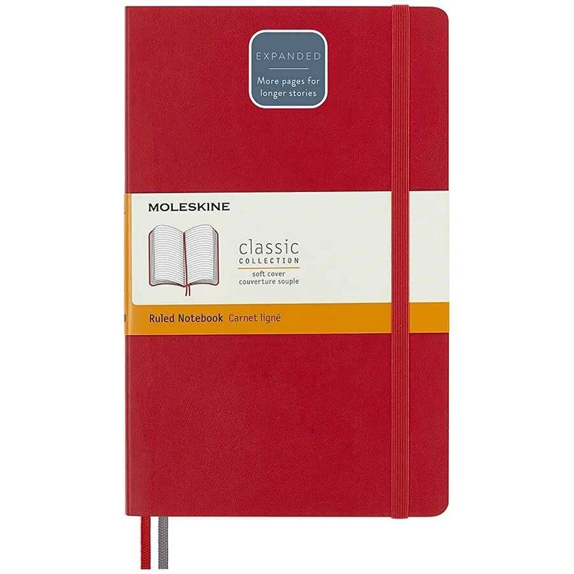 Supertrend LG Yumuşak Kapak Çizgili Defter L Boy 13x21 cm. 400 Sayfa Scarlet Kırmızı