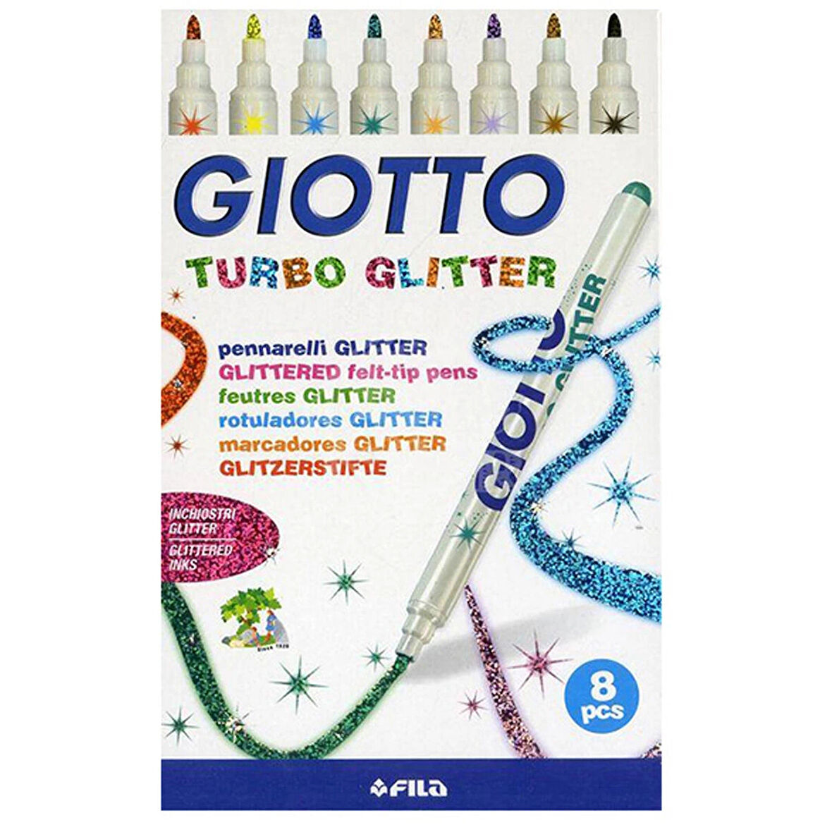Supertrend Turbo Glitter - Simli Keçeli Kalem 8 Renk