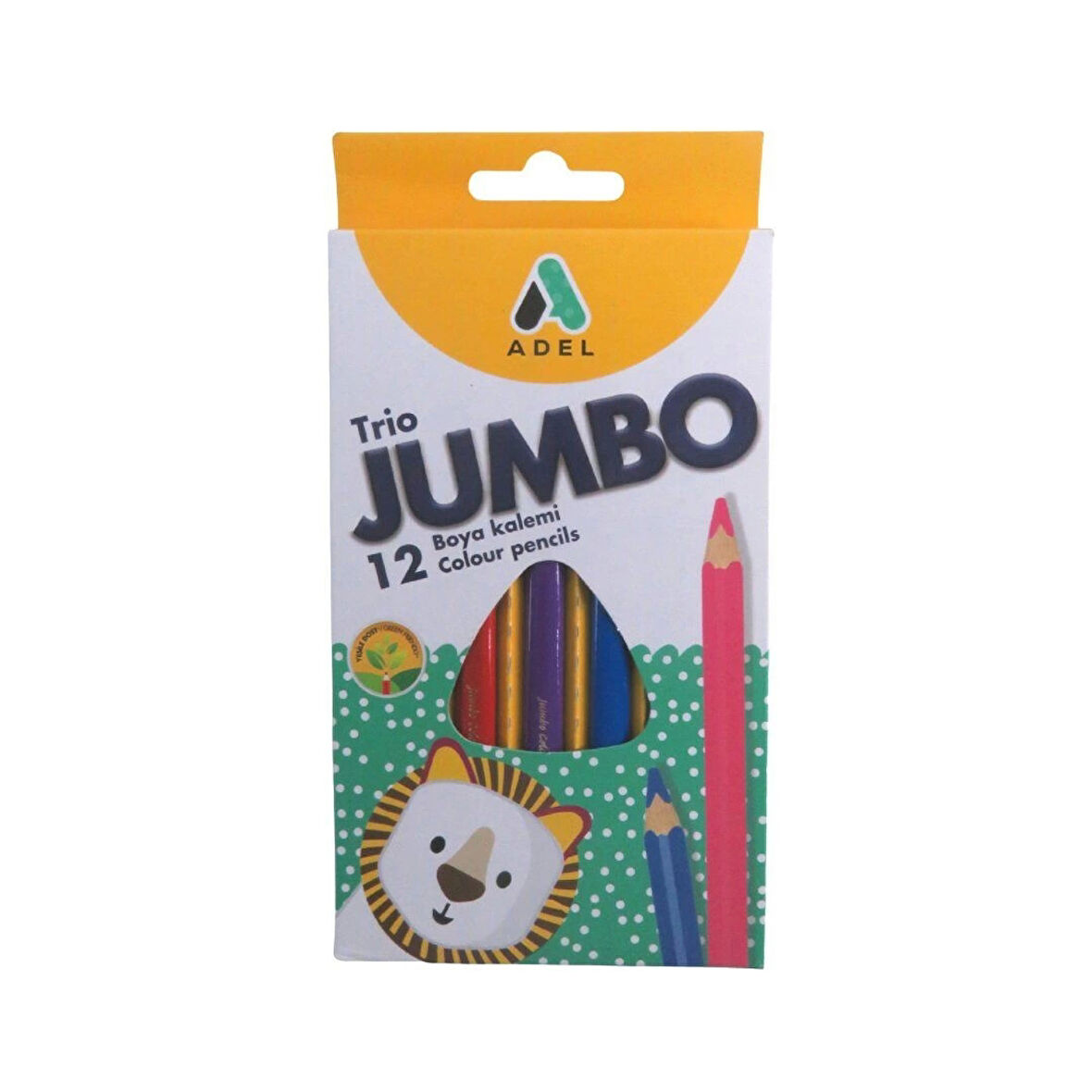 Supertrend Jumbo Üçgen Kuru Boya Kalemi 12 Renk Tam Boy