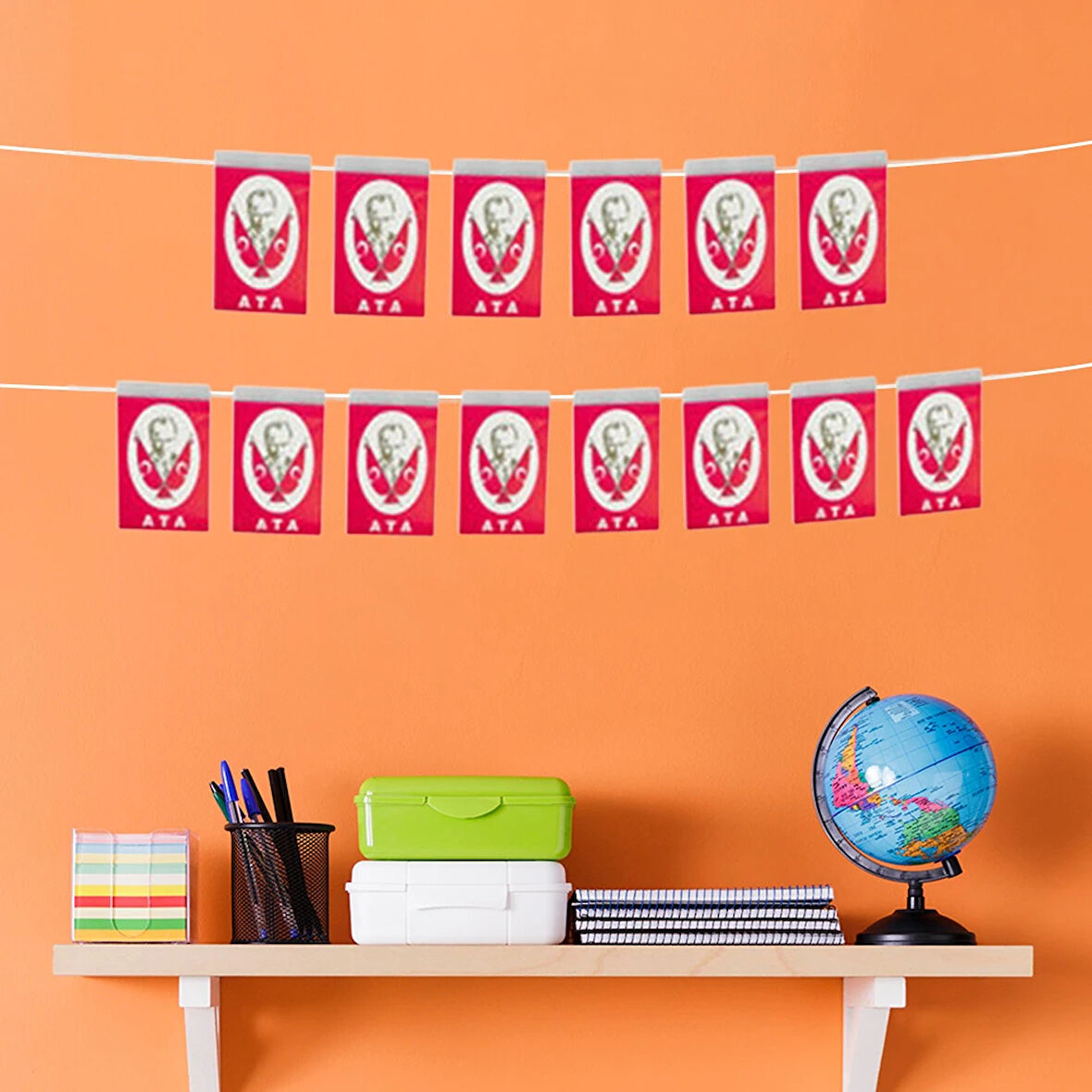 Ata Orta Boy İpli Bayrak 50'li