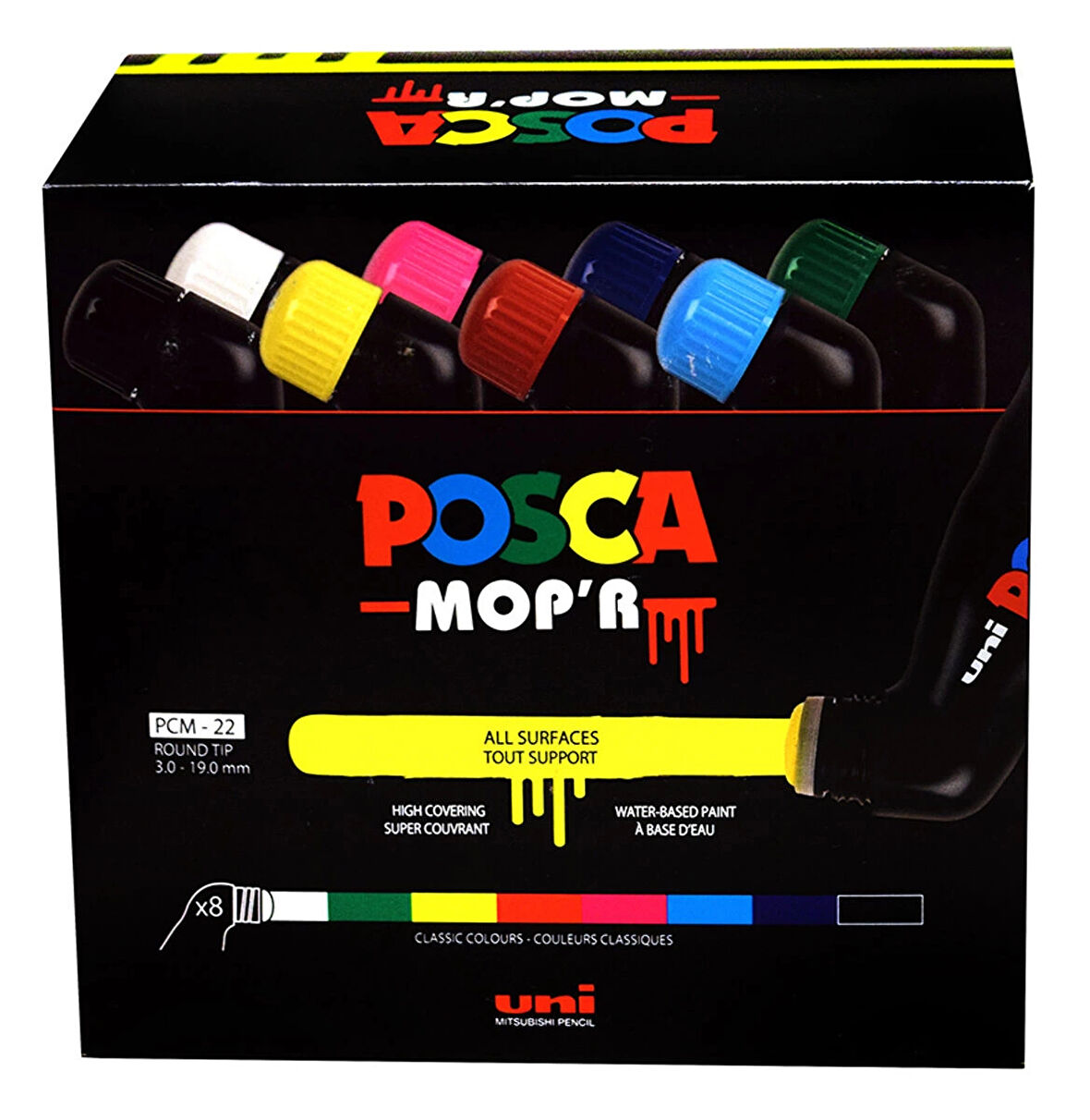 Supertrend Posca Mop'r PCM-22 Boyama Markörü Seti 3-19 mm. 8 Renk