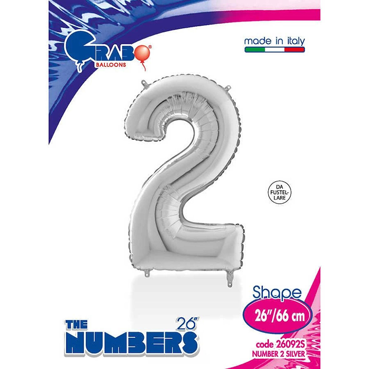 2 Rakam Supertrend Gümüş Folyo Balon 26"