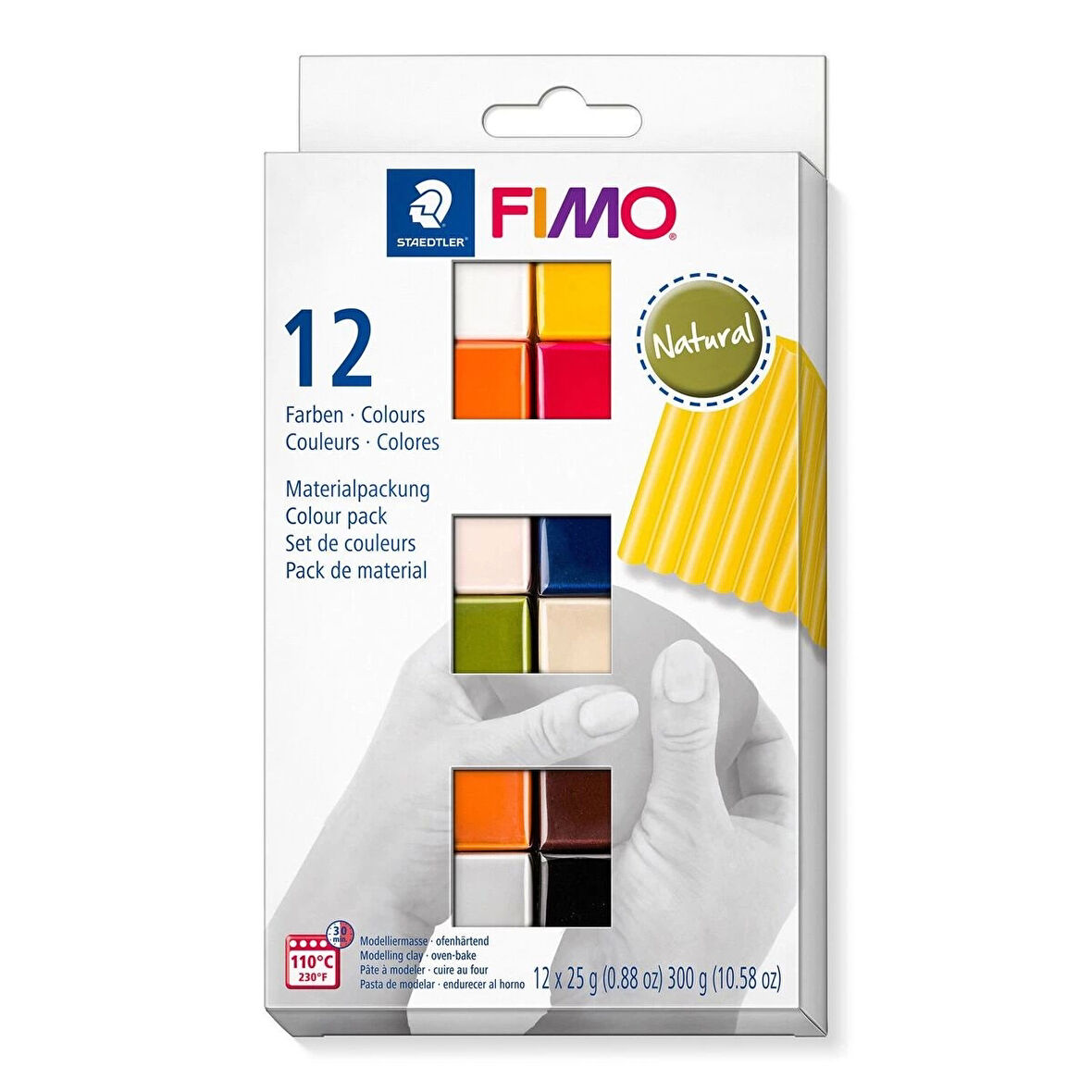Supertrend Fimo Soft Polimer Kil Seti 12 Renk x 25 gr. Natural (Doğal) Renkler