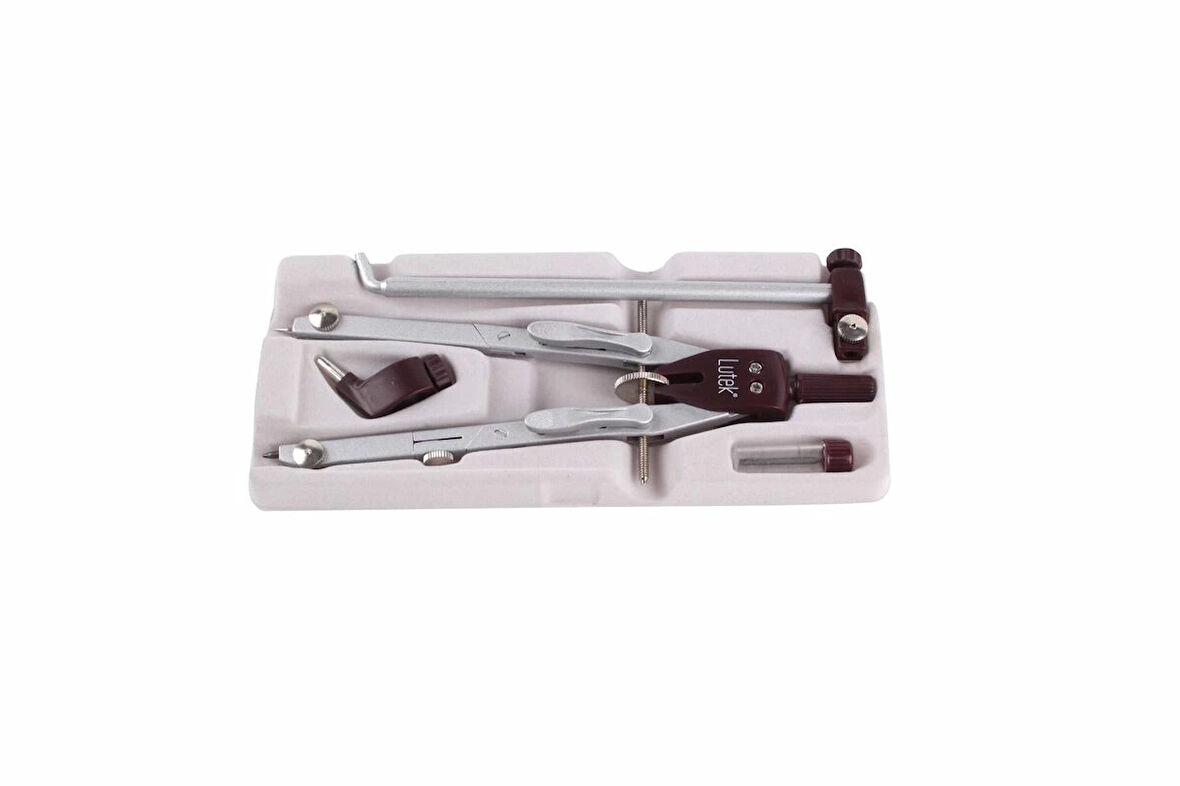 Lutek Uzatma Ayaklı Hassas Ayarlı Metal Pergel Seti