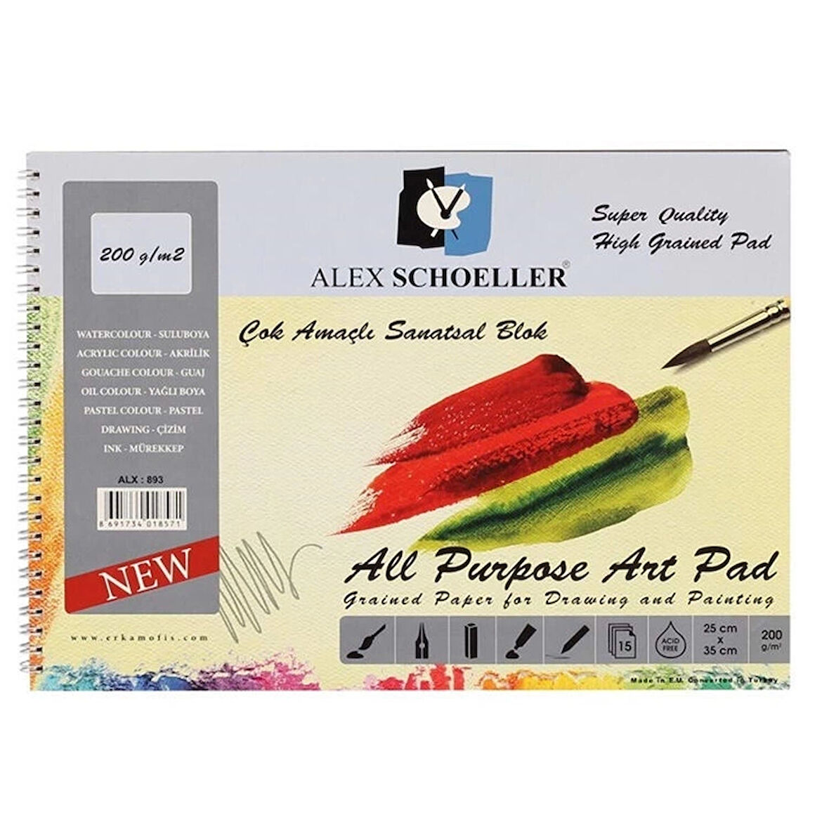 Supertrend Çok Amaçlı Sanatsal Resim ve Eskiz Çizim Defteri 200 gr. 25x35 cm. 15 yp.