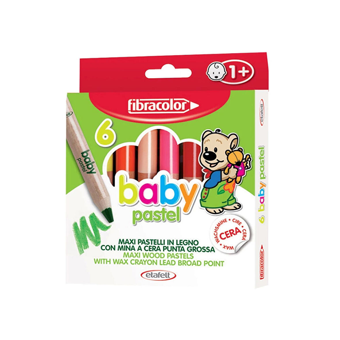 Supertrend Baby Pastel 1+ Yaş Bebekler İçin Kalın Pastel Kalem 6 Renk