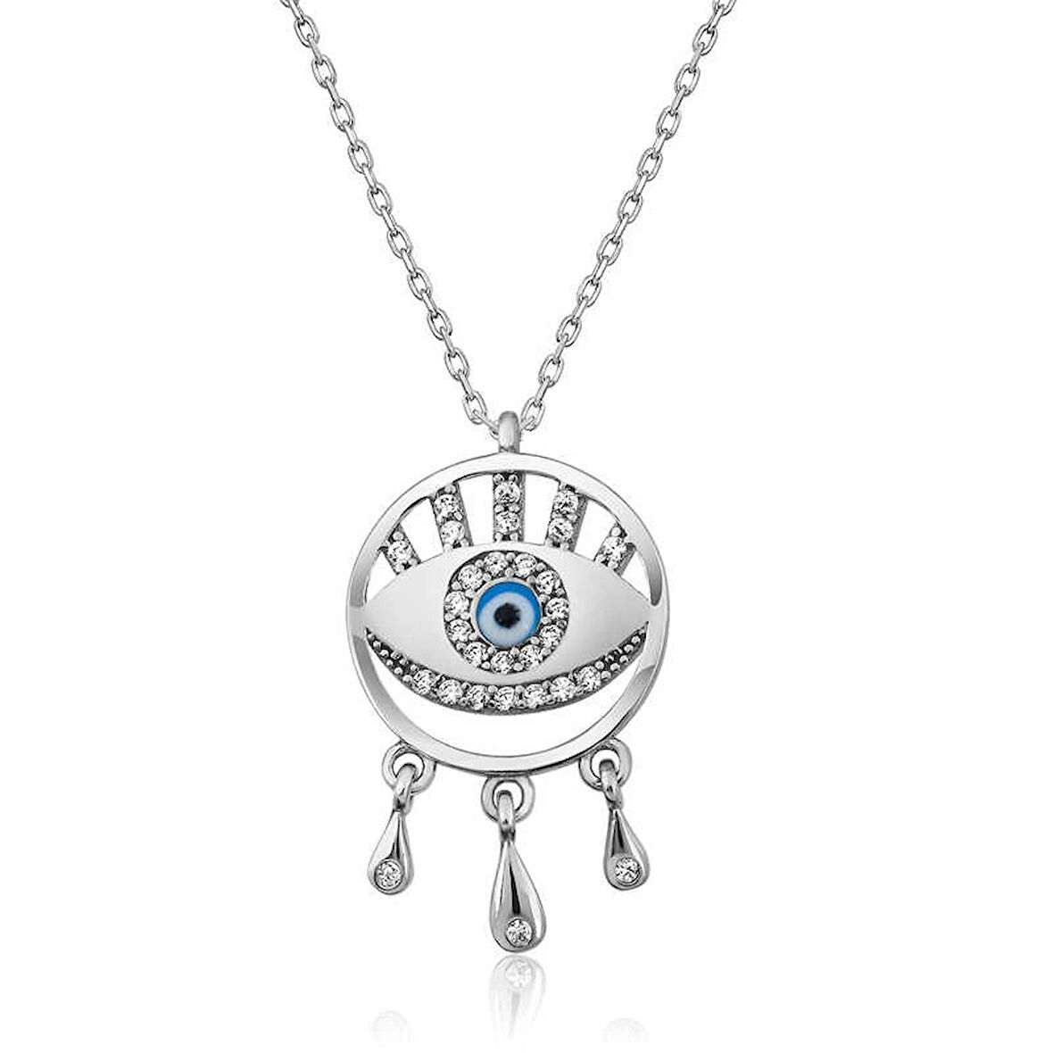 Supertrend Gümüş Nazarlı Göz Kolye