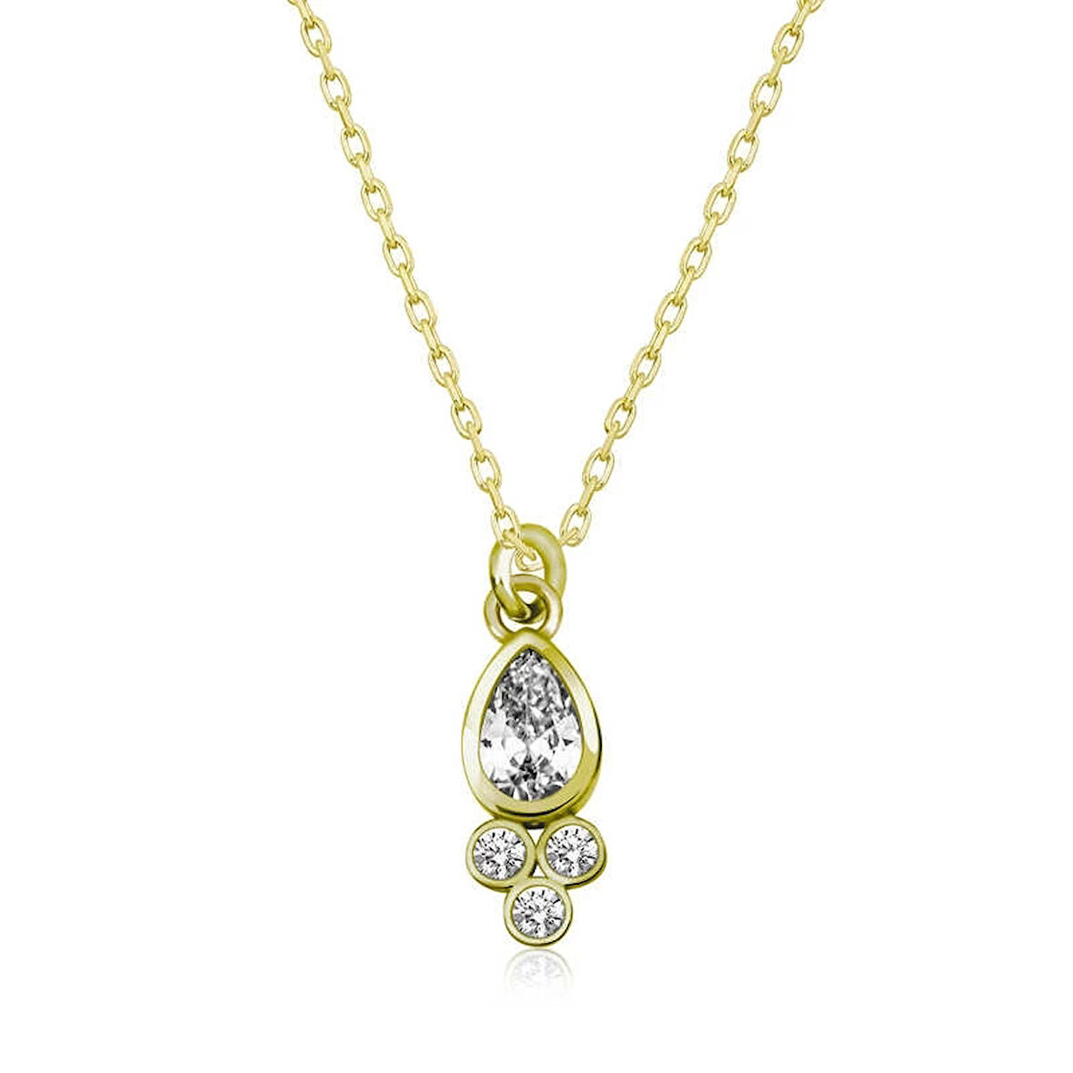 Supertrend Gümüş Gold Çiğ Damlası Tektaş Kadın Kolye