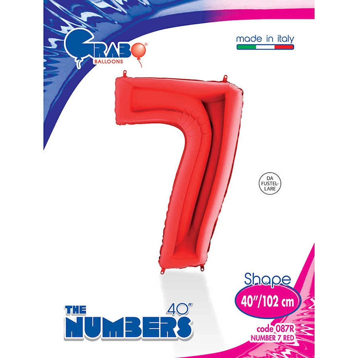 7 Rakam Supertrend Kırmızı Folyo Balon 40"