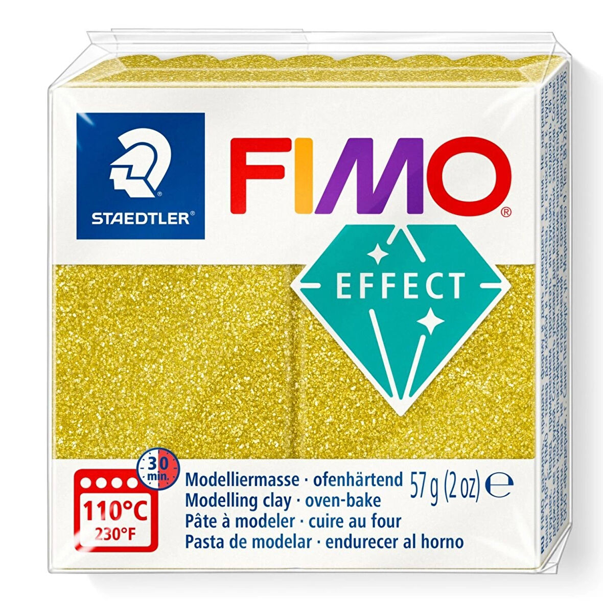 Supertrend Fimo Effect Polimer Kil 112 Glitter Gold (Simli Altın)