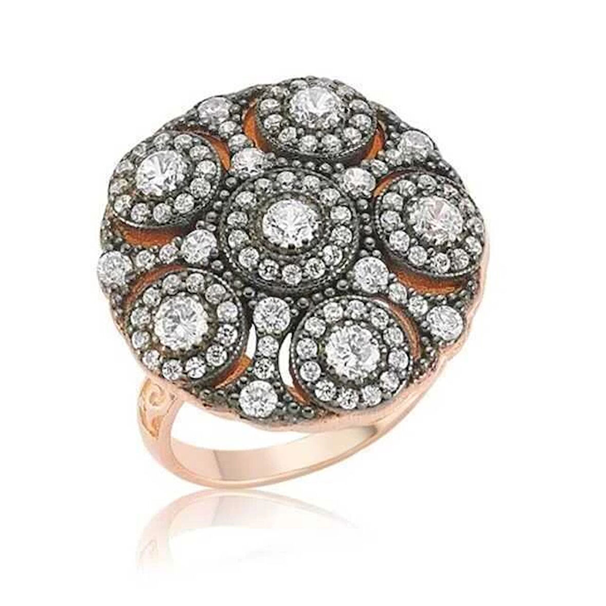 Supertrend Gümüş Rose Elmas Montür Kadın Yüzük