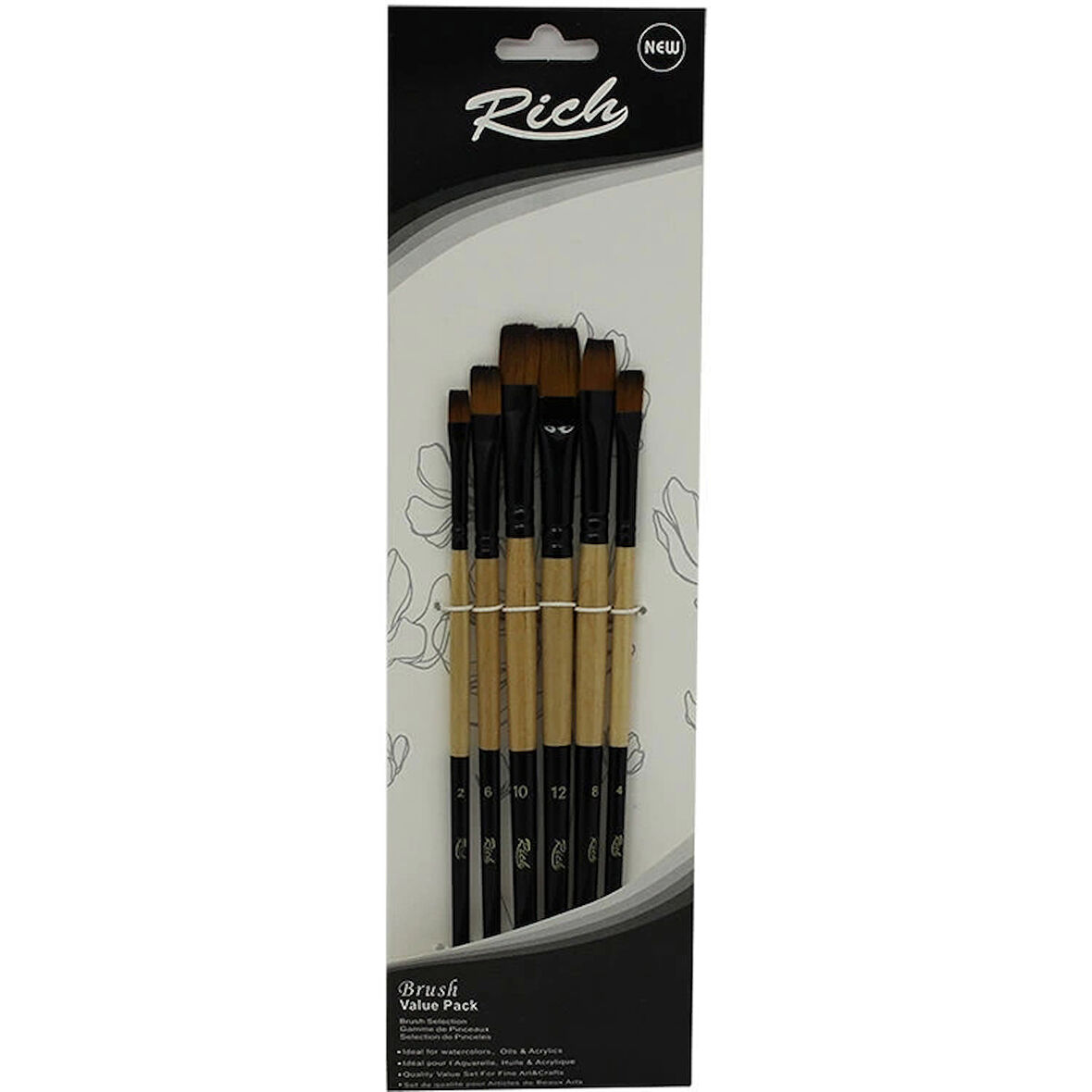 Supertrend Düz Kesik Fırça Seti 6'lı