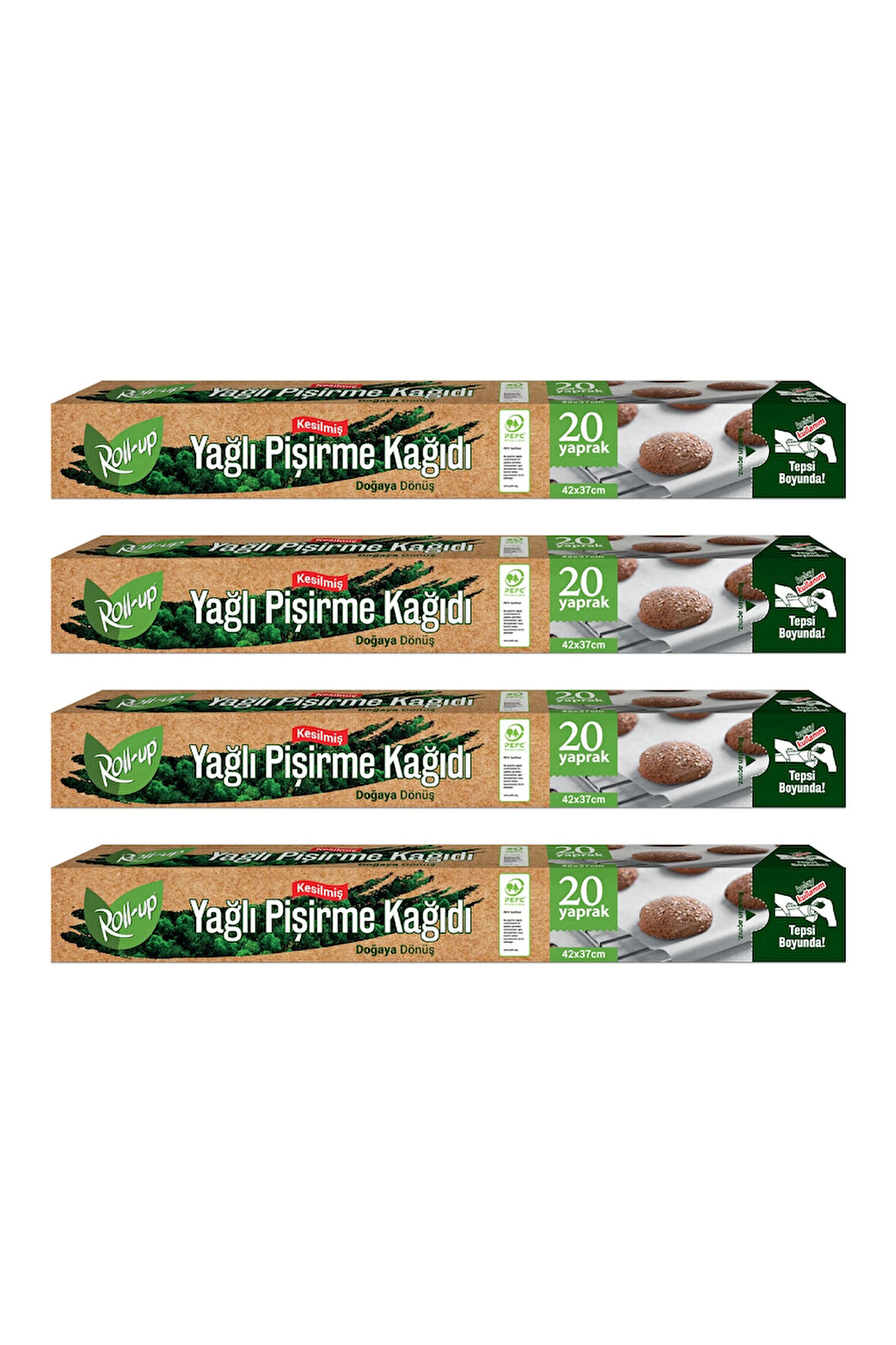 Supertrend Doğaya Dönüşümlü Kesilmiş Yağlı Pişirme Kağıdı 20 Yaprak 4 Adet