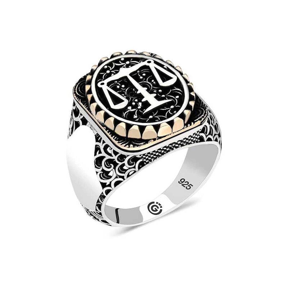 Supertrend Gümüş Adalet Terazisi Oval Erkek Yüzük