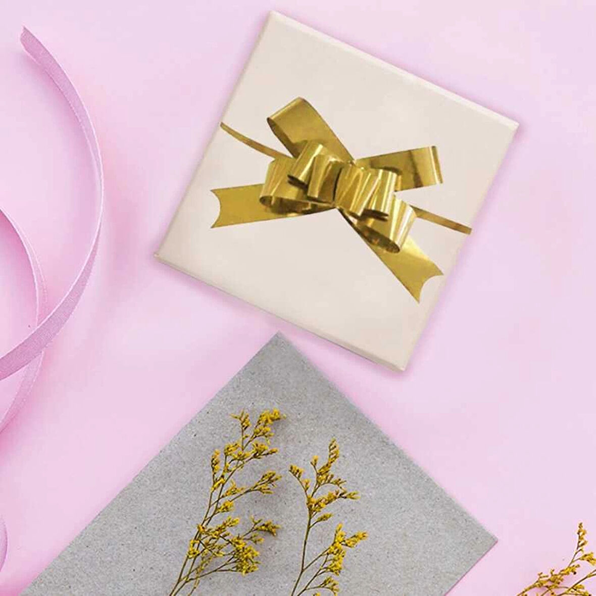 Metalik Renkli Çekmeli Hediye Paketi Süsü 20mm