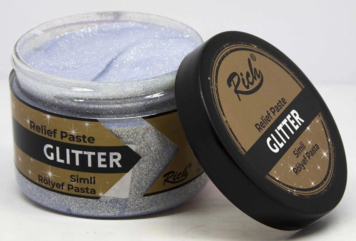 Supertrend Glitter (Simli) Rölyef Pasta 150 cc. GÜMÜŞ