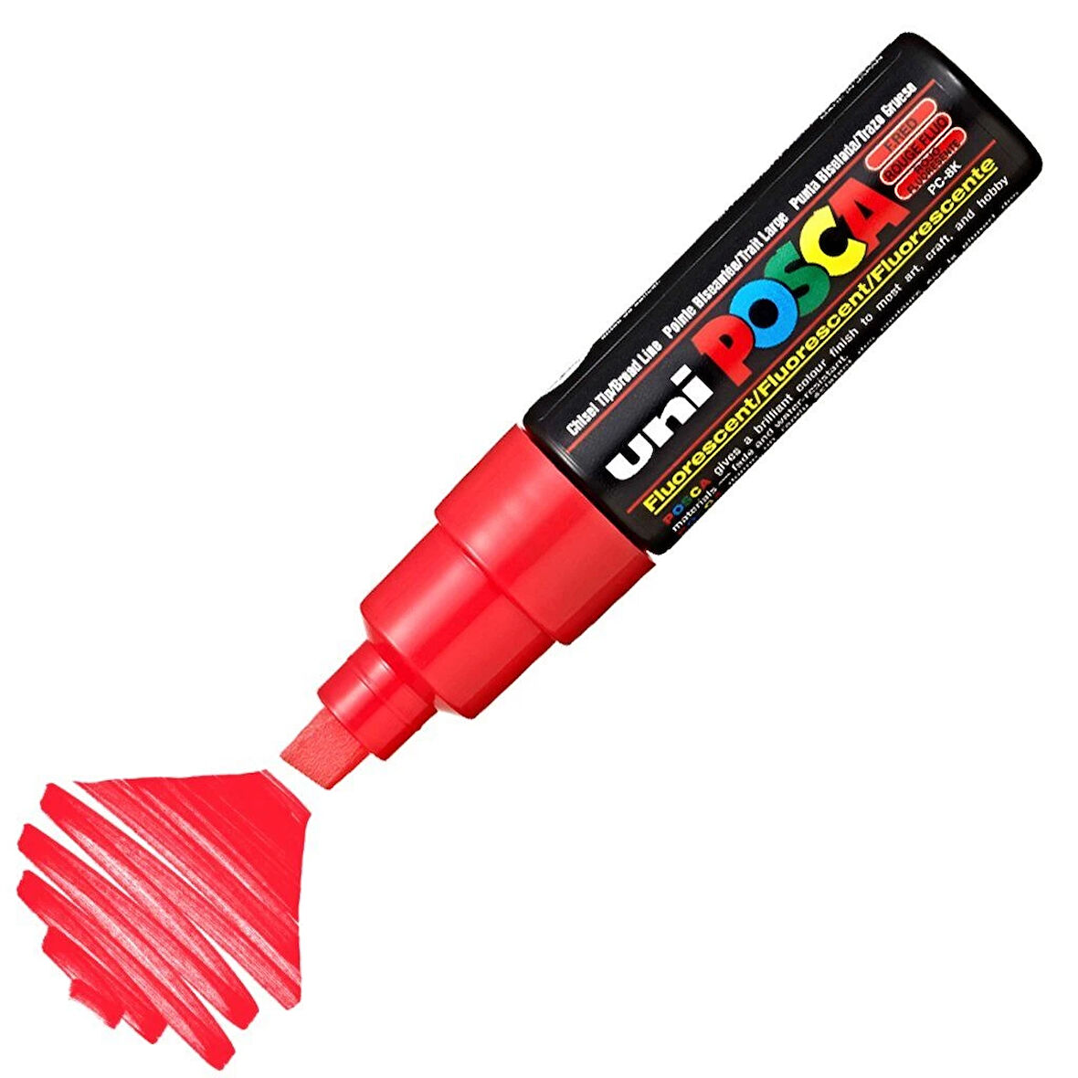 Supertrend Posca PC-8K Boyama Markörü 8 mm. Kesik Uç FLORESAN KIRMIZI