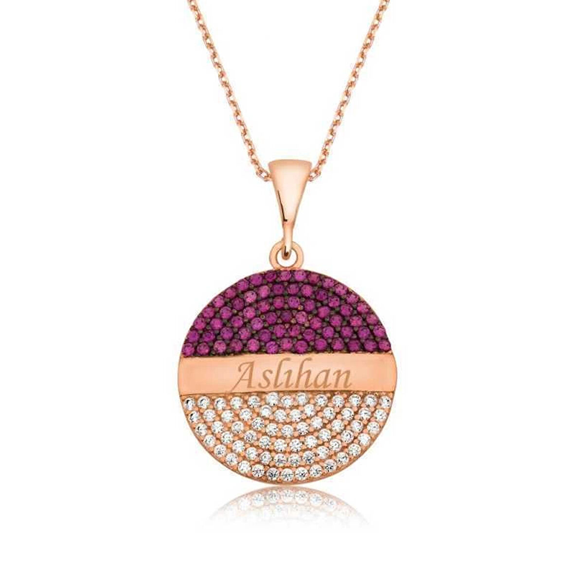 Supertrend Gümüş Rose Yuvarlak İsimli Kadın Kolye