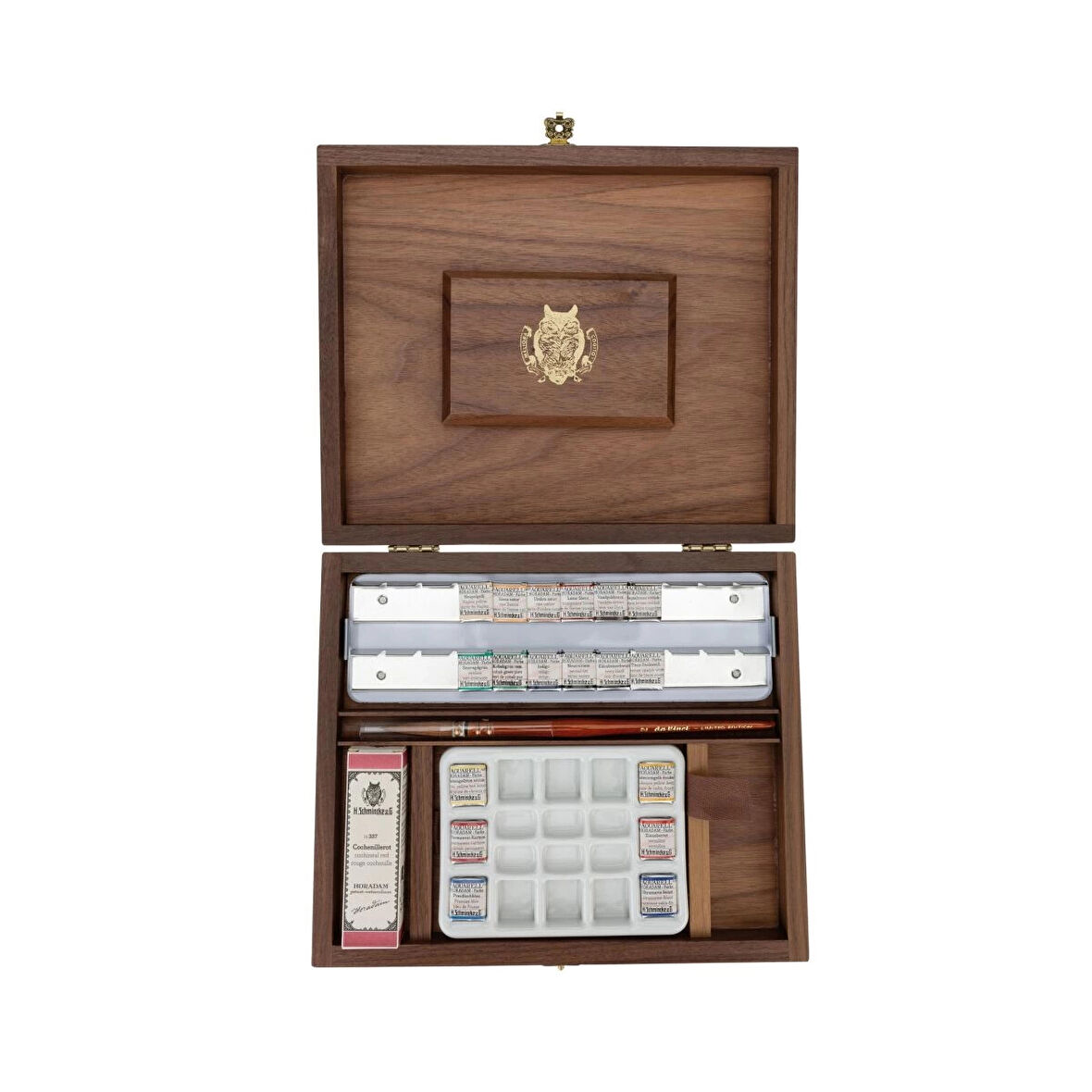 Supertrend Horadam Aquarell Taş Tablet Sulu Boya Seti Özel Üretim Retro Yarım Tablet 18 Renk Ahşap Kutu