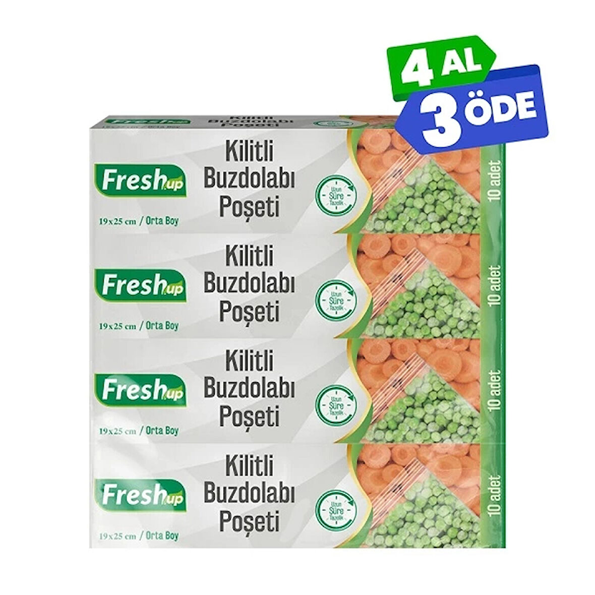 Supertrend Kilitli Buzdolabı Poşeti Seti 19x25cm 10 Adet x 4 Paket