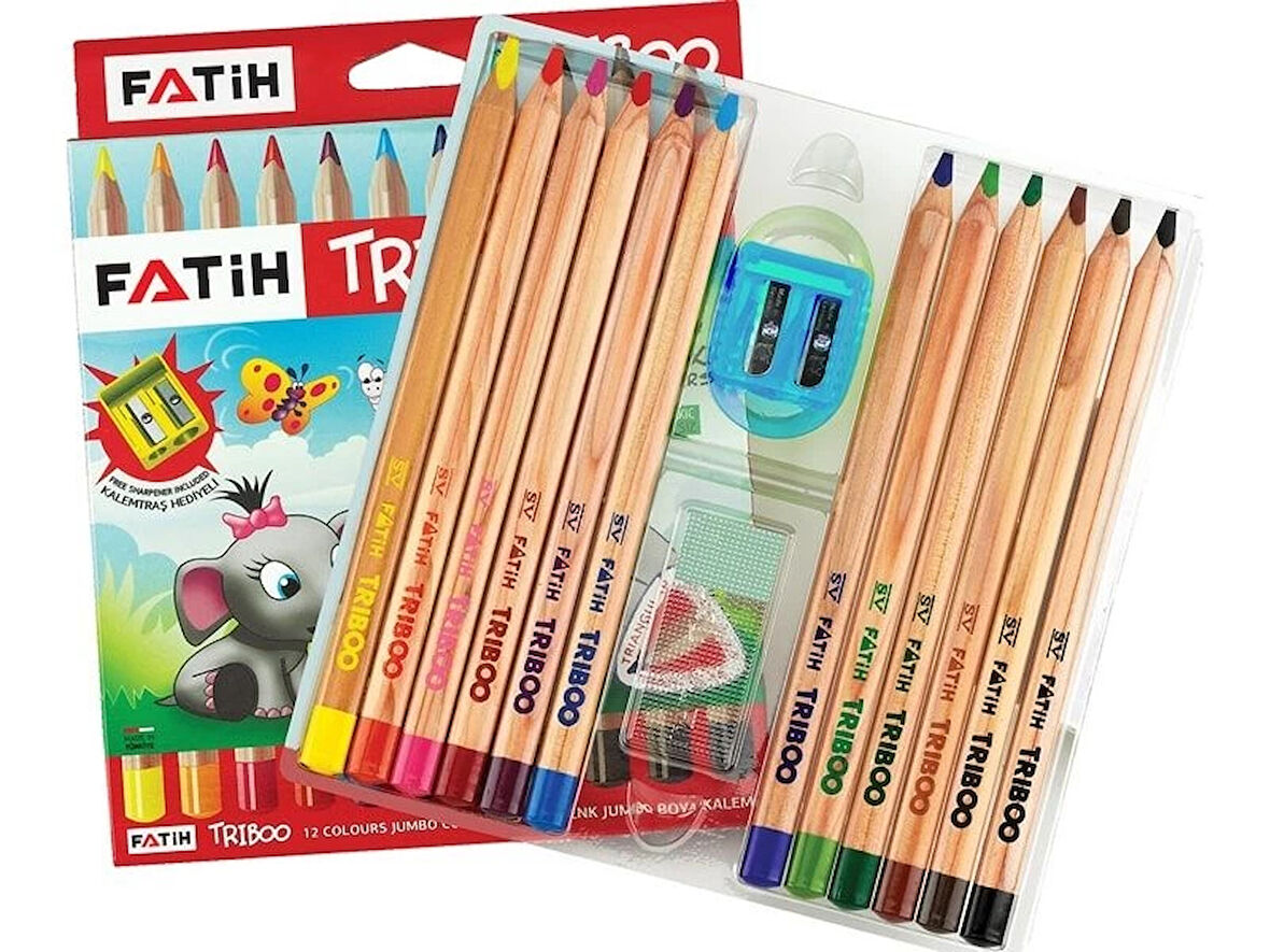 Supertrend Triboo Natural Üçgen Jumbo Kuru Boya 12 Renk (Sedir Ağacı)