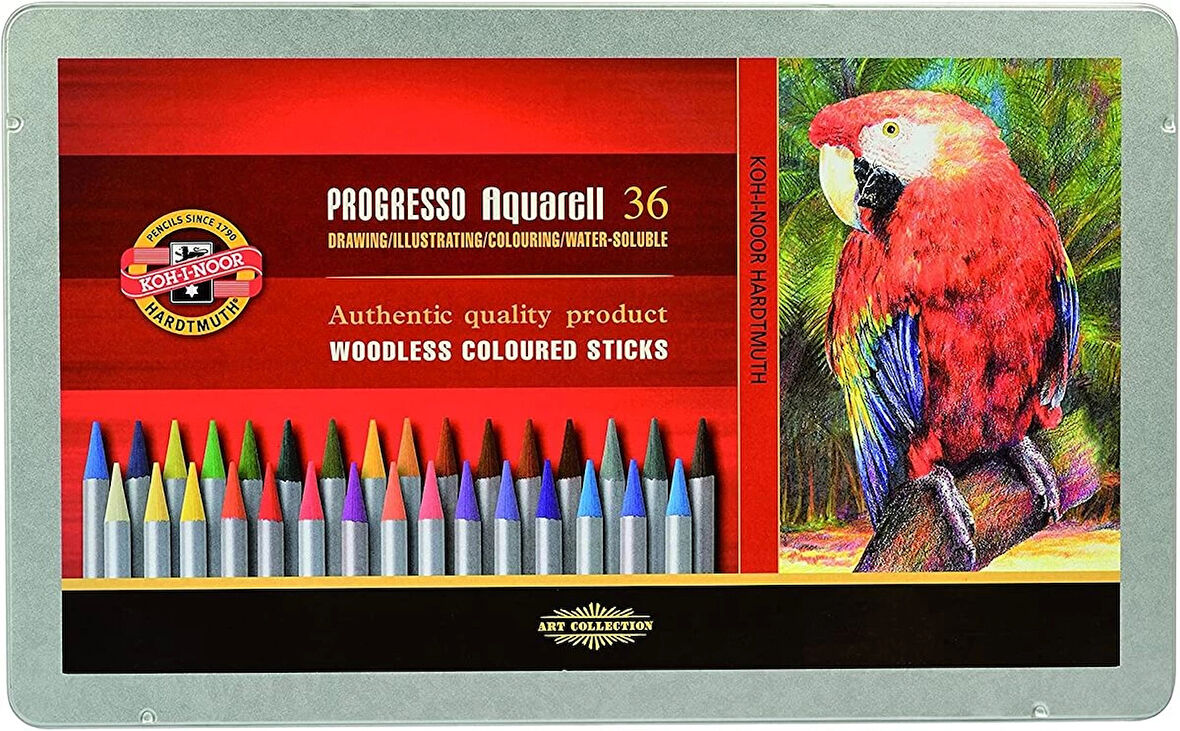 Supertrend Progresso Aquarell Ağaçsız Sulandırılabilir Boya Kalemi Seti 36 Renk