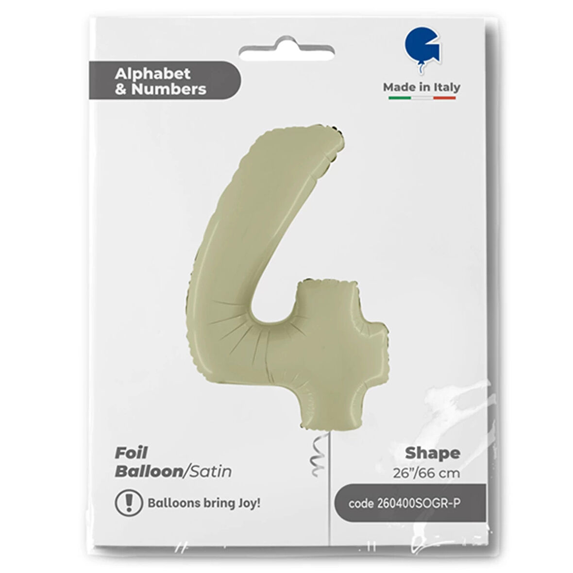 4 Rakam Supertrend Satin Olive Green Folyo Balon 26"