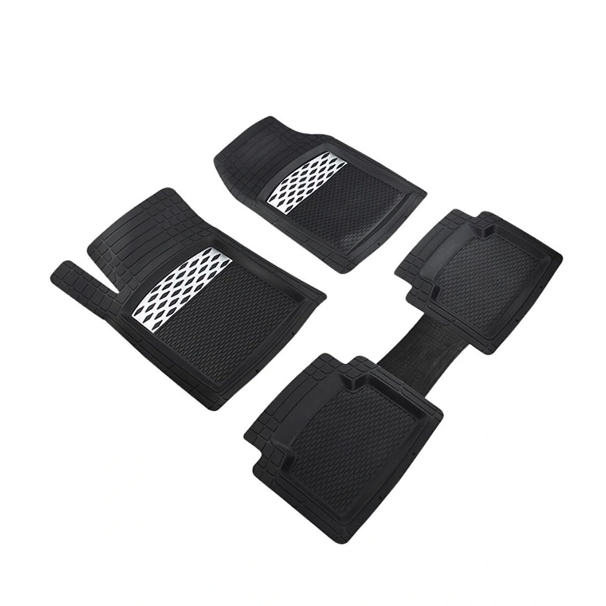 Volkswagen ID.4 Uyumlu 3D Havuzlu Oto Paspas Sporty Serisi Kesilebilir Model Krom