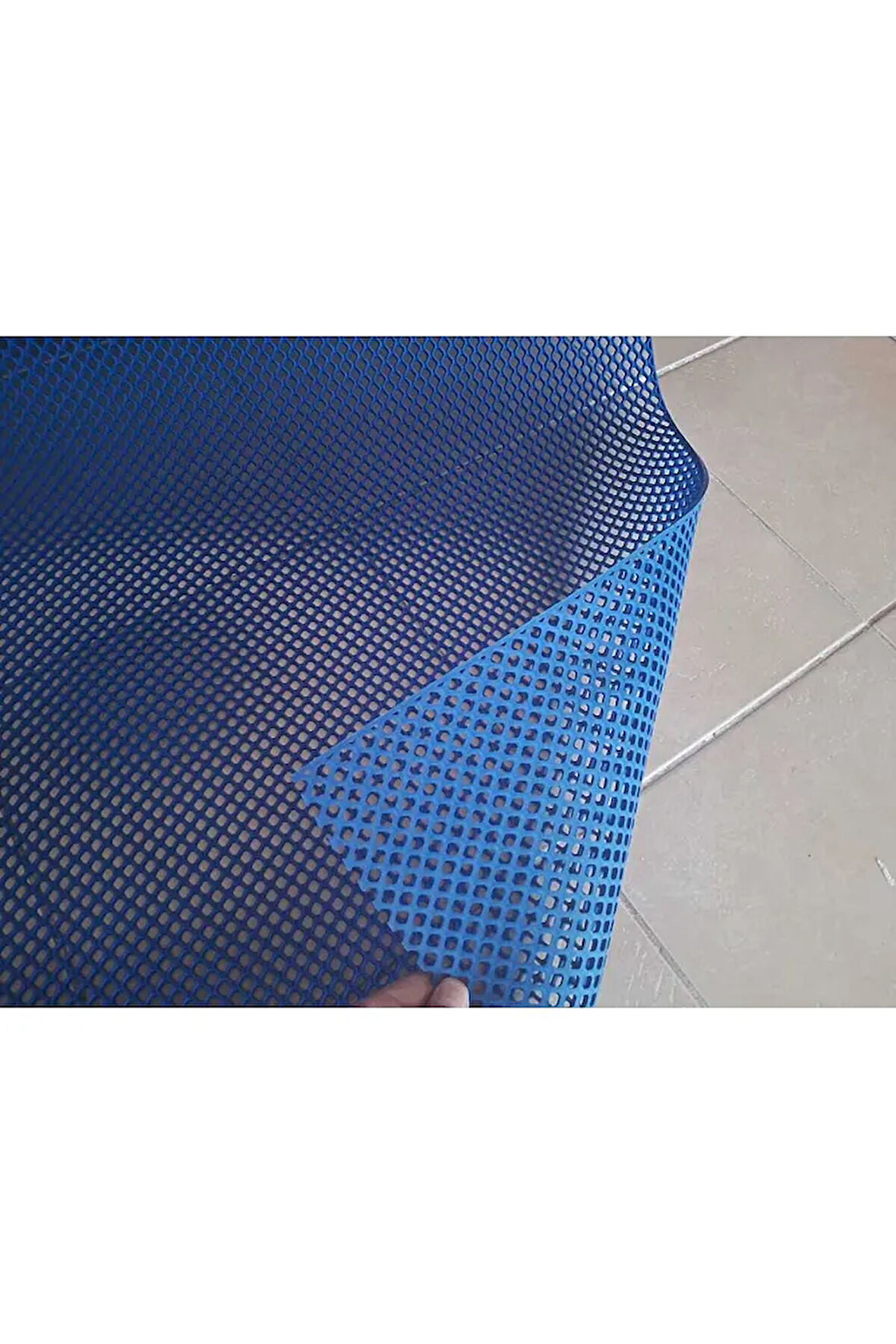 PVC PASPAS 90 X 350 CM MAVİ BANYO KAYMAZ YER ZEMİN MATI S-MAT ZİNCİR DESEN