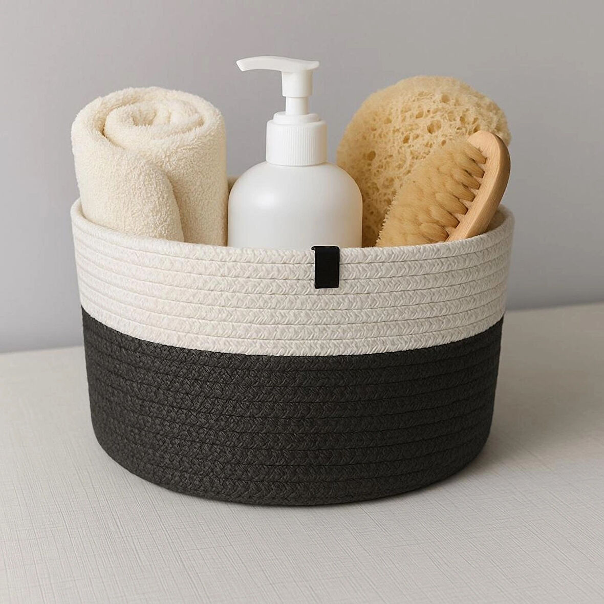 Antrasit El Yapımı Çok Amaçlı Düzenleyici Sepet /Banyo, Mutfak ,Çoçuk Odası / Meyve Sepeti /