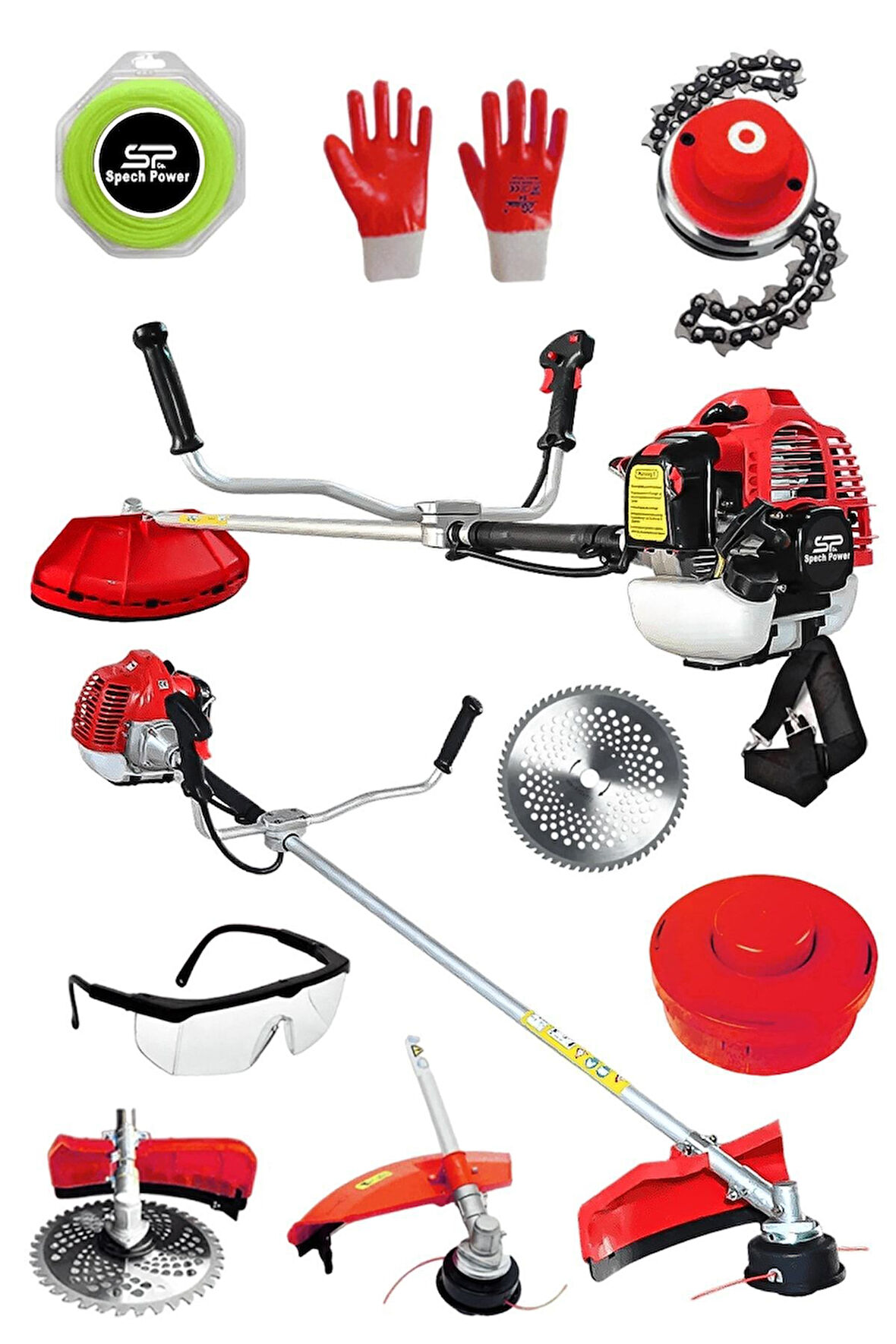 U.s.a 2.4 Hp Geniş Piston Yakıt Tasarruf Benzin Motorlu Yan Tip Ot Çalı Tırpanı Çim Biçme Makinesi