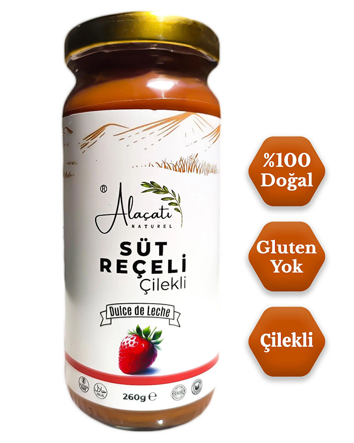 Çilekli Doğal Süt Reçeli 260g