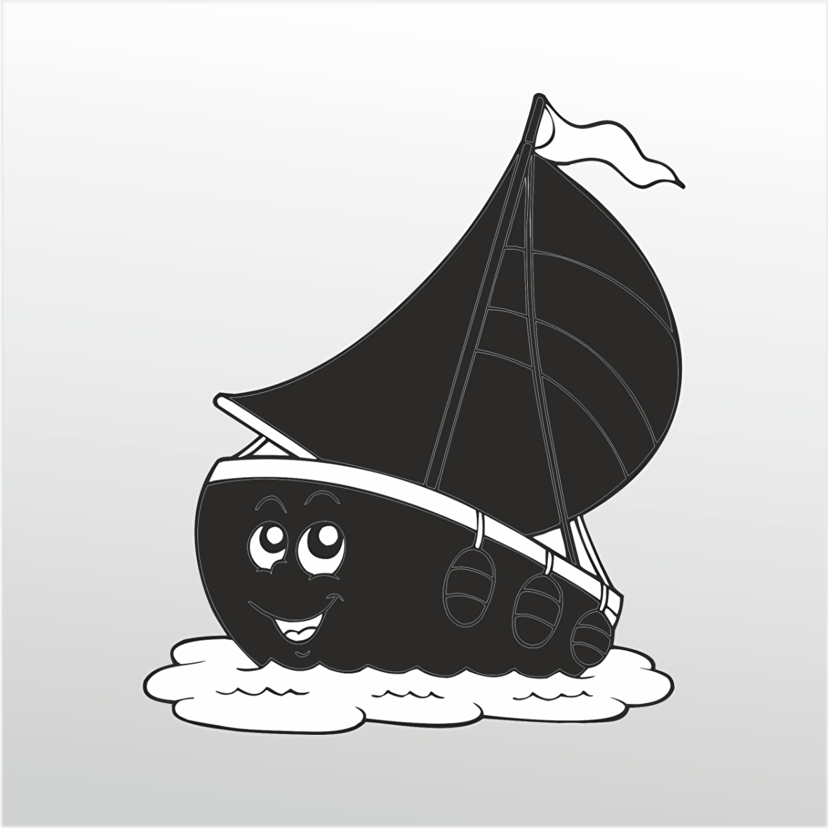 Folyo Sticker Gülen Tekne