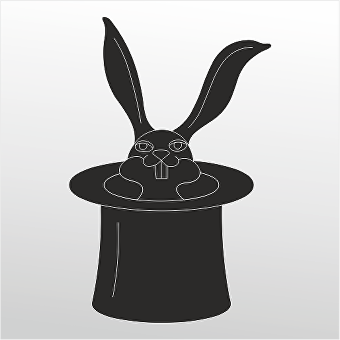 Folyo Sticker Tavşan Ve Şapka