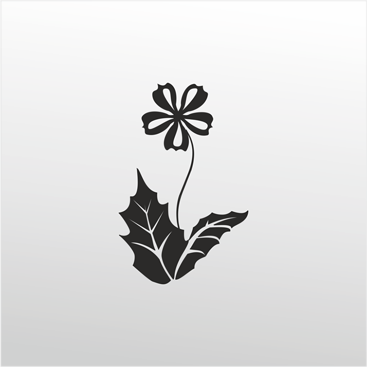 Folyo Sticker Yapraklı Çiçek