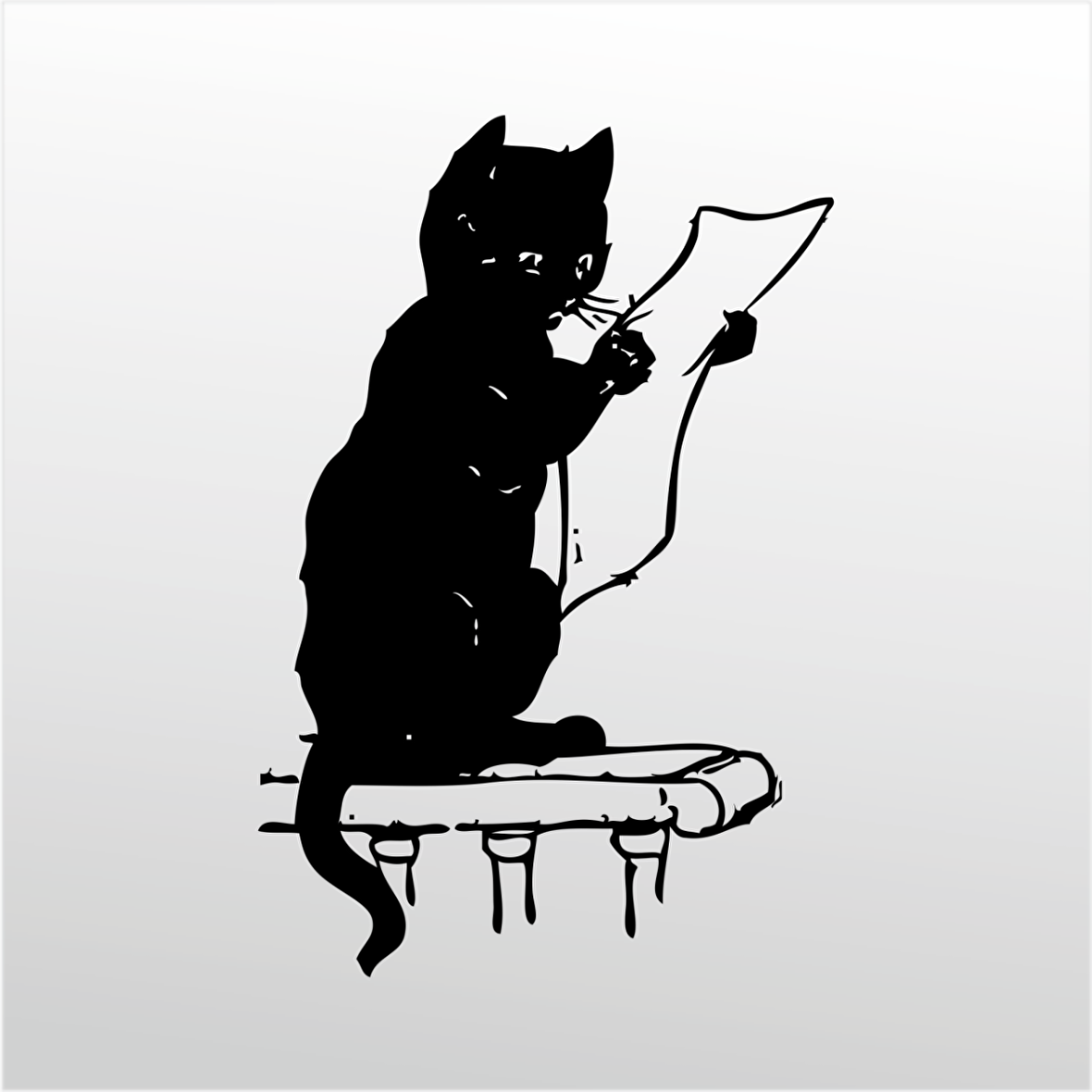 Folyo Sticker Gazete Okuyan Kedi