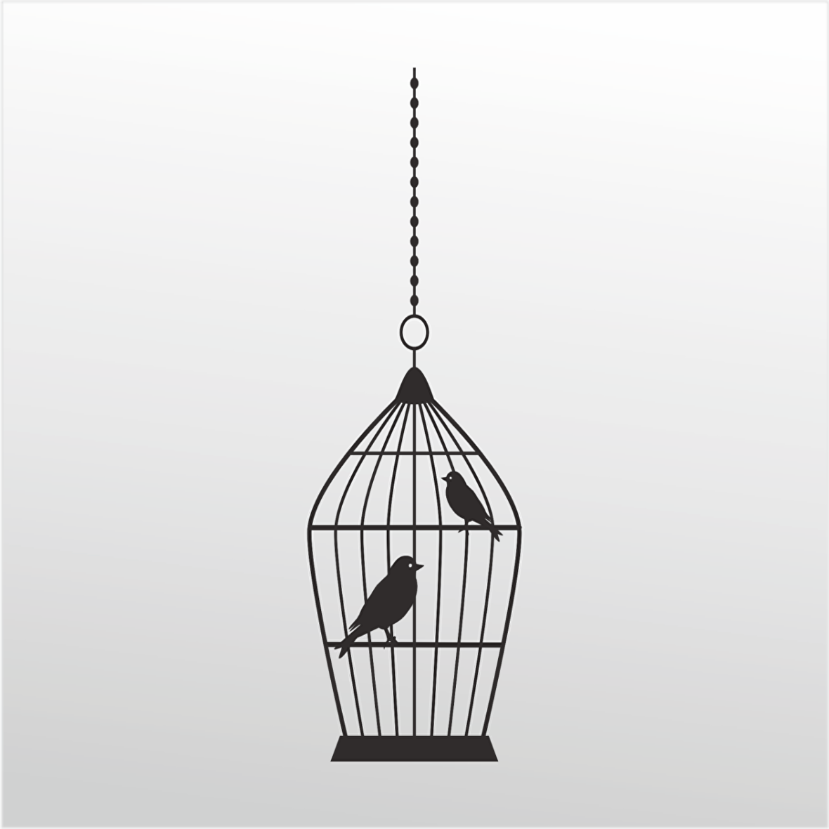 Folyo Sticker Kuş Kafesi