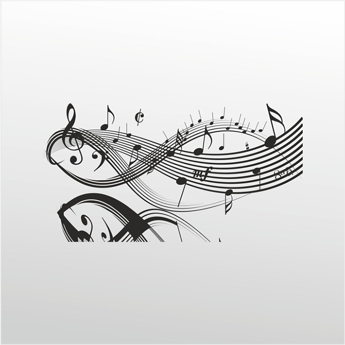 Folyo Sticker Müzik Notaları