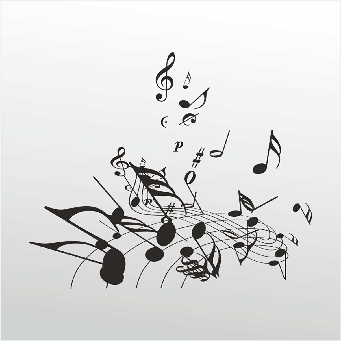 Folyo Sticker Müzik Notaları