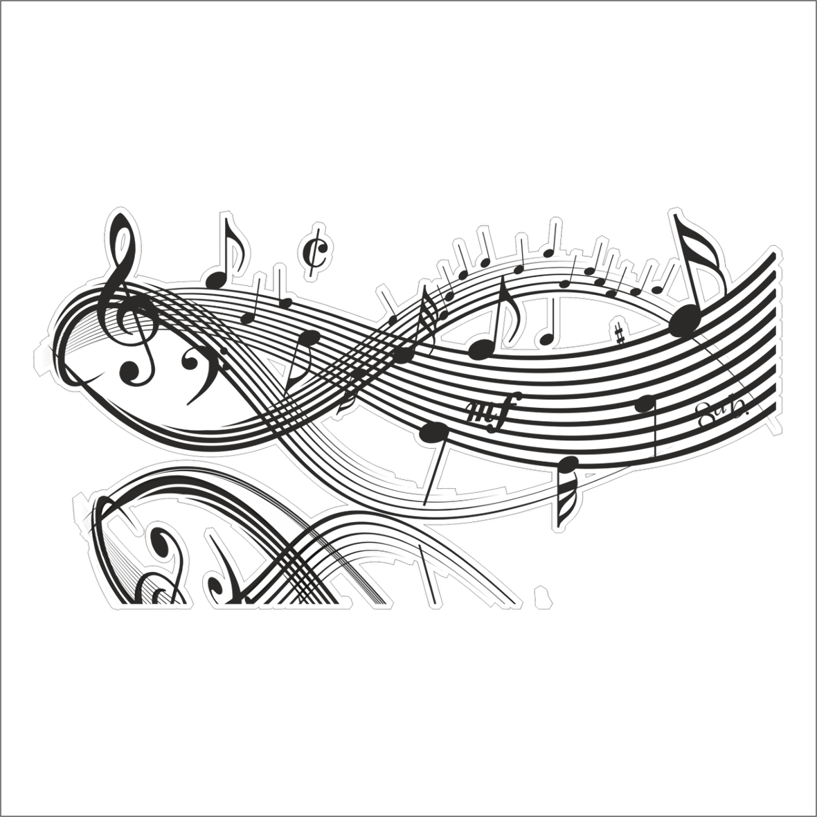 MÜZİK NOTASI FOLYO STİCKER