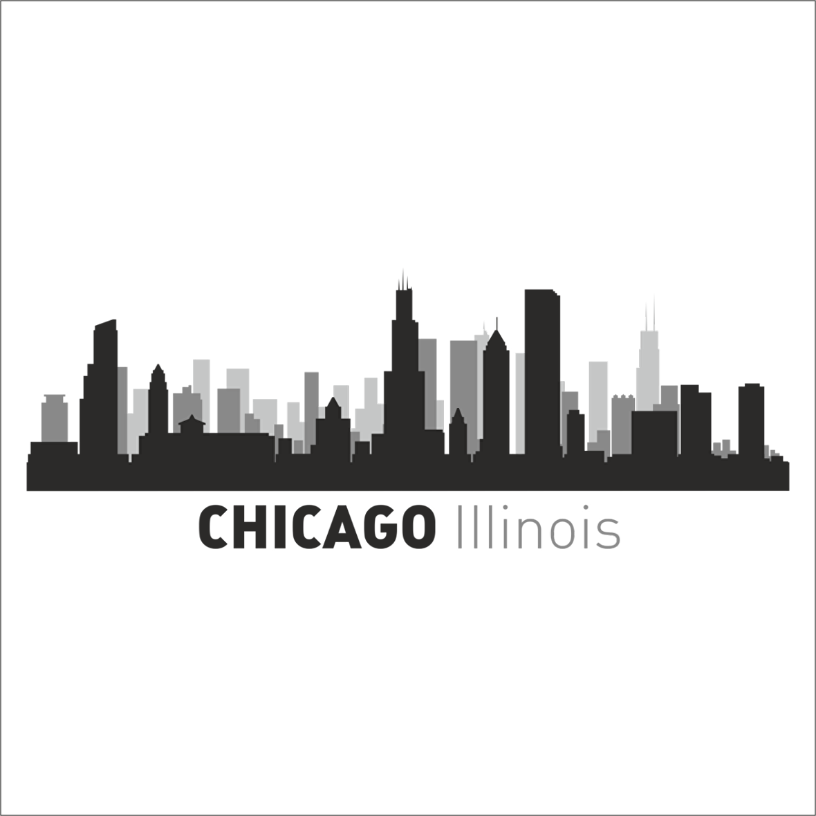 CHICAGO LİLİNOİS FOLYO STİCKER