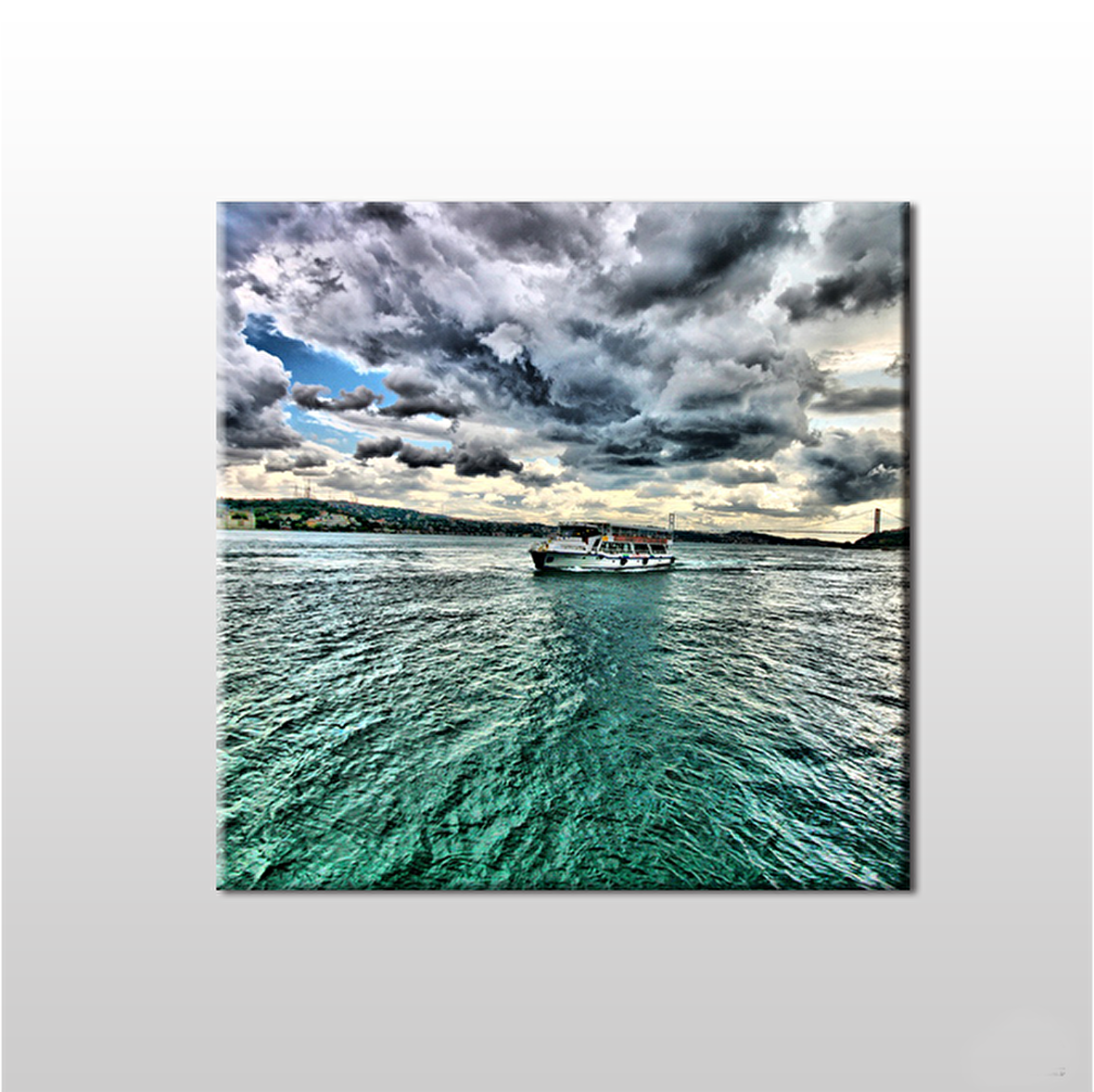 Yeşil Yansıyan Deniz Kanvas Tablo