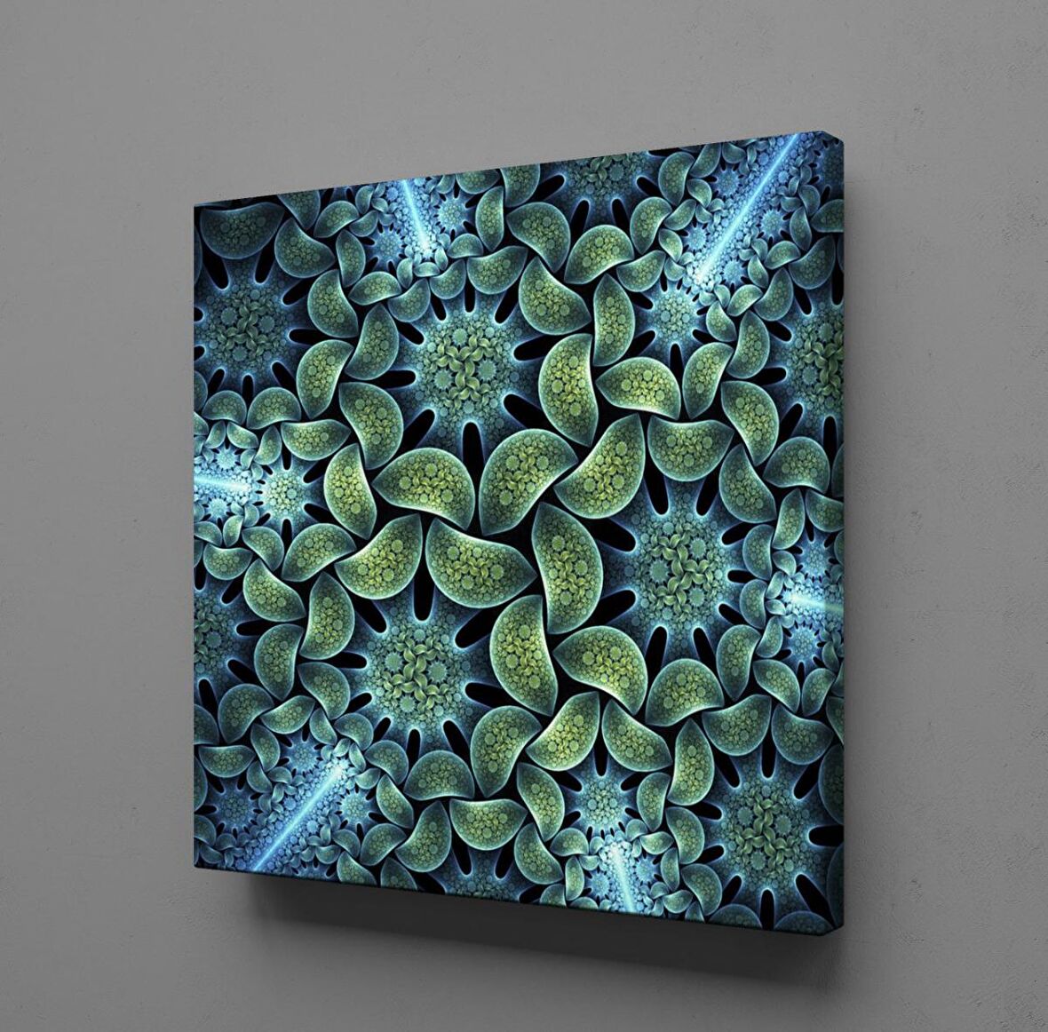 3 BOYUTLU YEŞİL ÇİÇEK