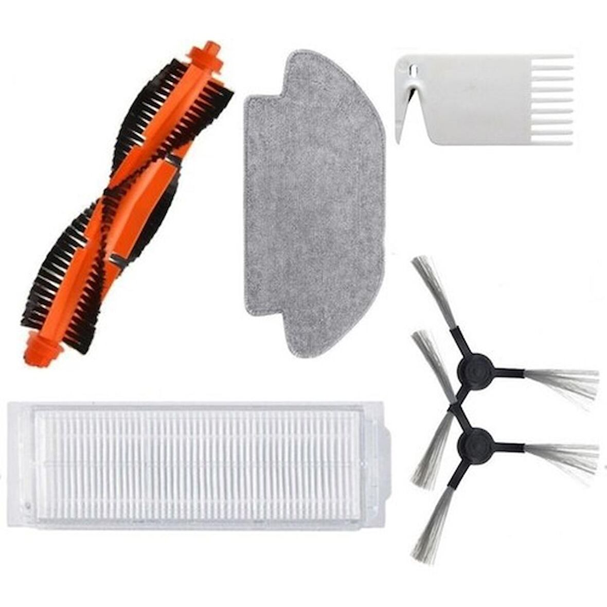 Srfn Ticaret Xiaomi Vacuum Mop Pro Uyumlu 6 Parça Filtre - Fırça - Mop - Tarak Seti
