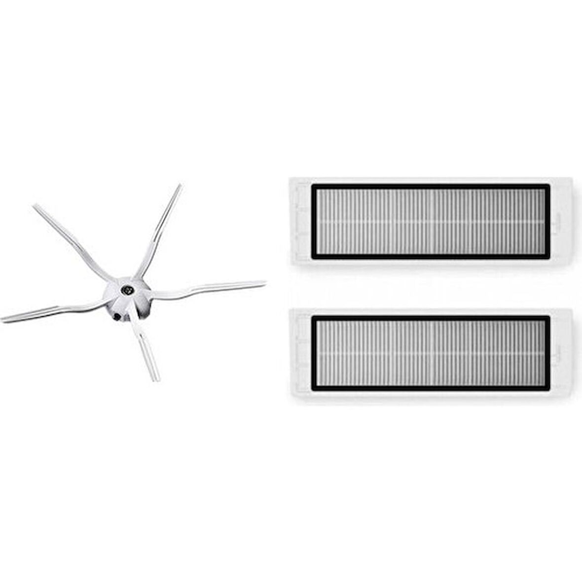 Srfn Ticaret Roborock S50-S55-S5-S5 Max-S6-S6 Pure Aksesuar Seti: 2 Adet Hepa Filtre - 1 Adet Yan Fırça