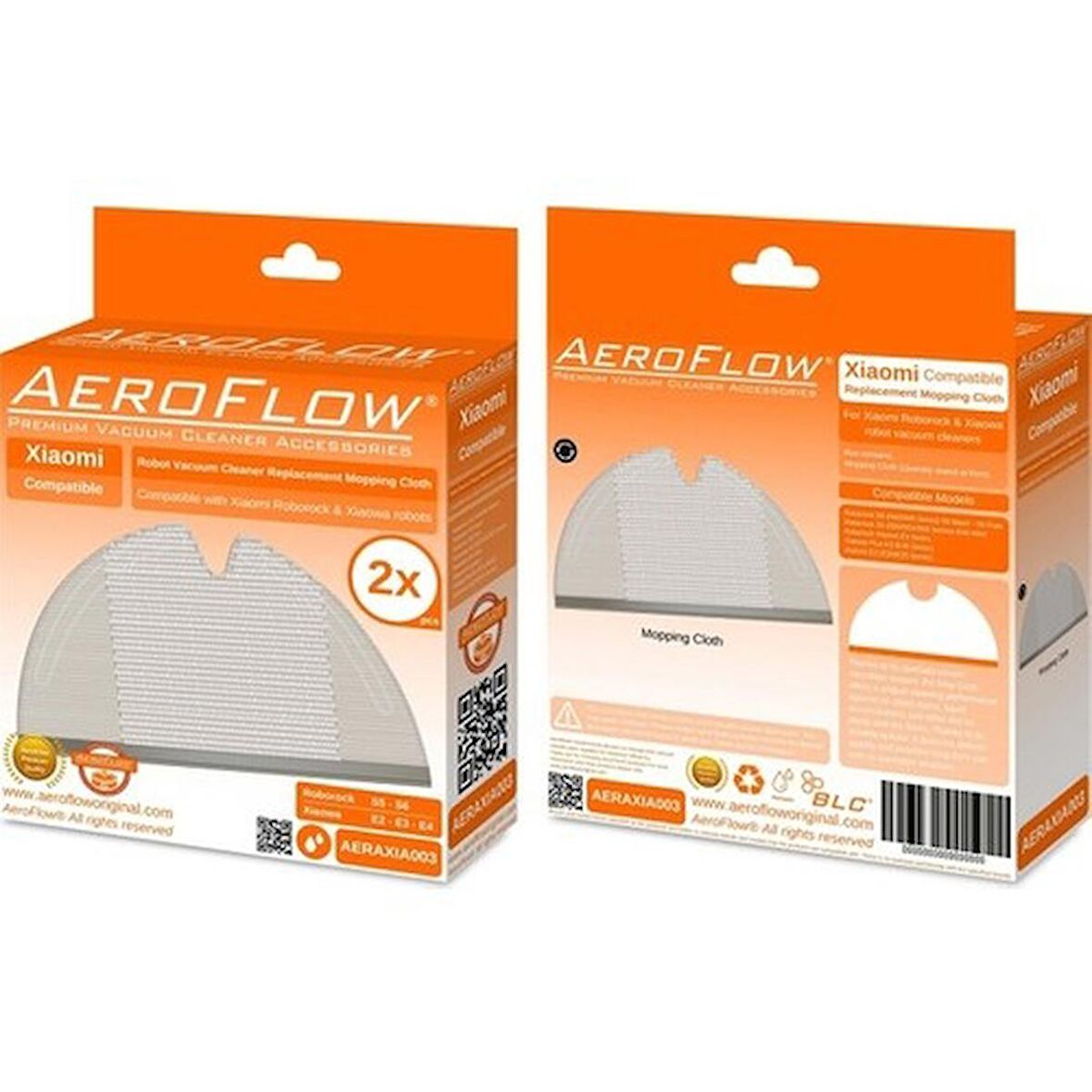 Srfn Ticaret Aeroflow Orijinal Xiaomi Uyumlu Roborock S6 Pure Mop Fiber Bezi - 2 Adet