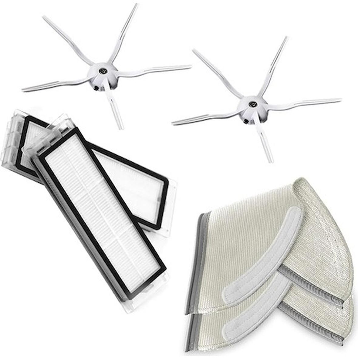 Srfn Ticaret Roborock S5 Max, S6 Maxv, S6 Pure Uyumlu Yenileme Seti 6 Parça (Beyaz)