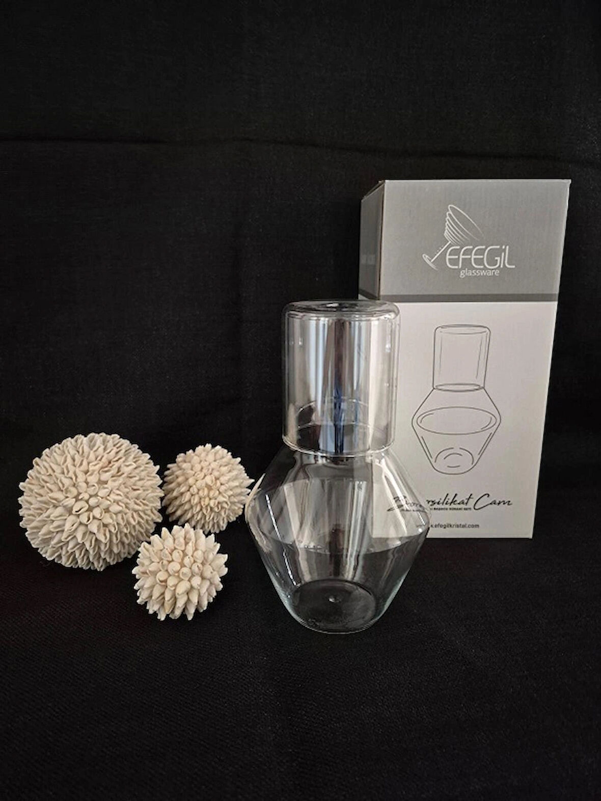 Başucu Sürahisi & Bardak Karaf Set Borasilikat Cam 1 Litre